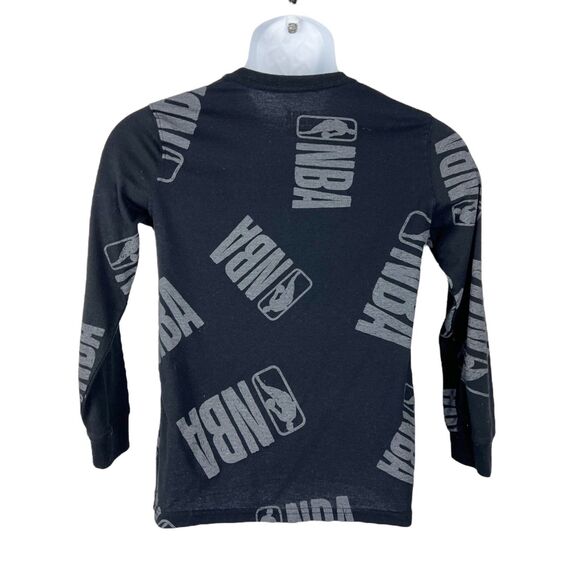 NBA Sweater Youth Medium Black Pullover Crew Neck Lightweight Logo Basketball - Picture 2 of 12
